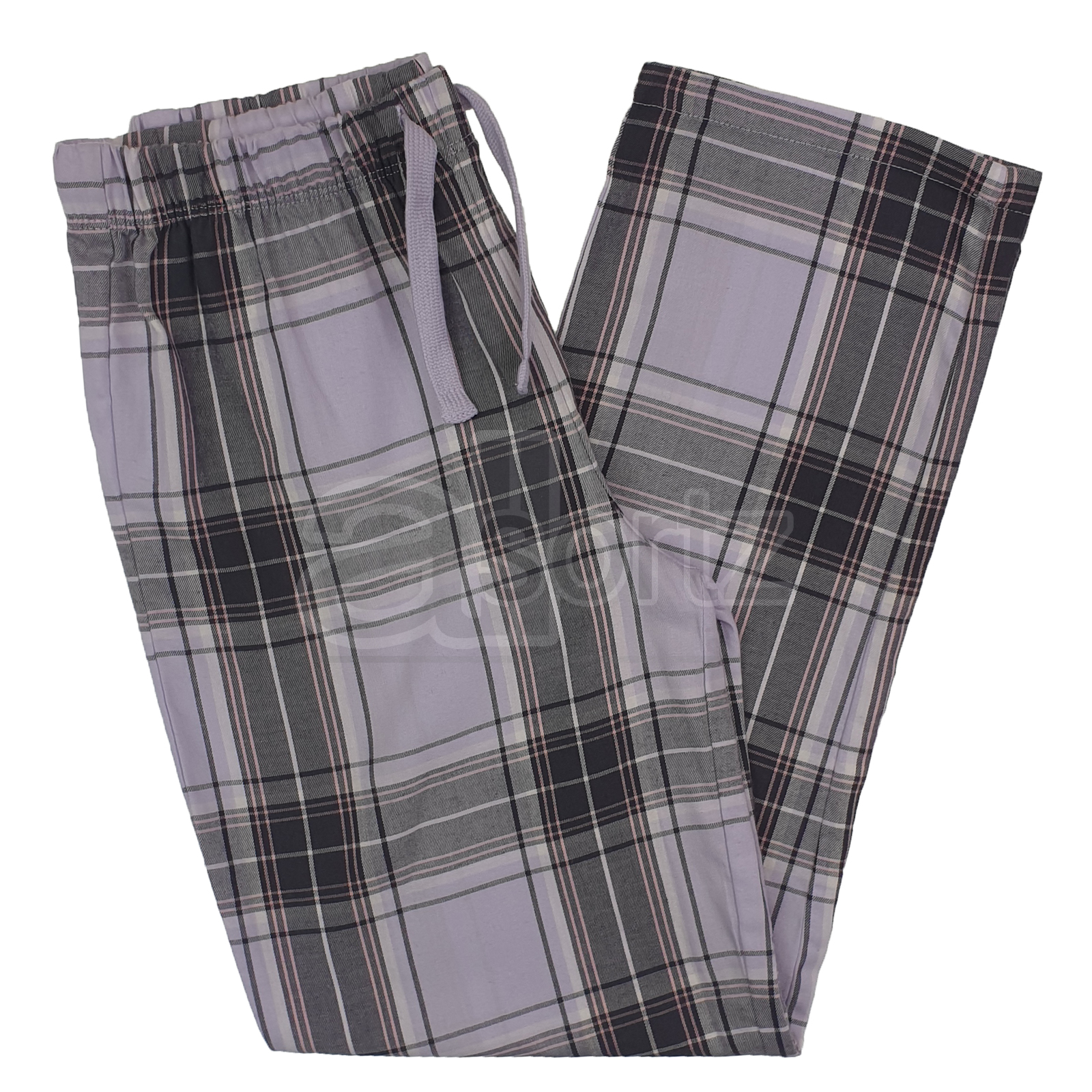 Pyjama bottoms - Dark grey/Checked - Ladies