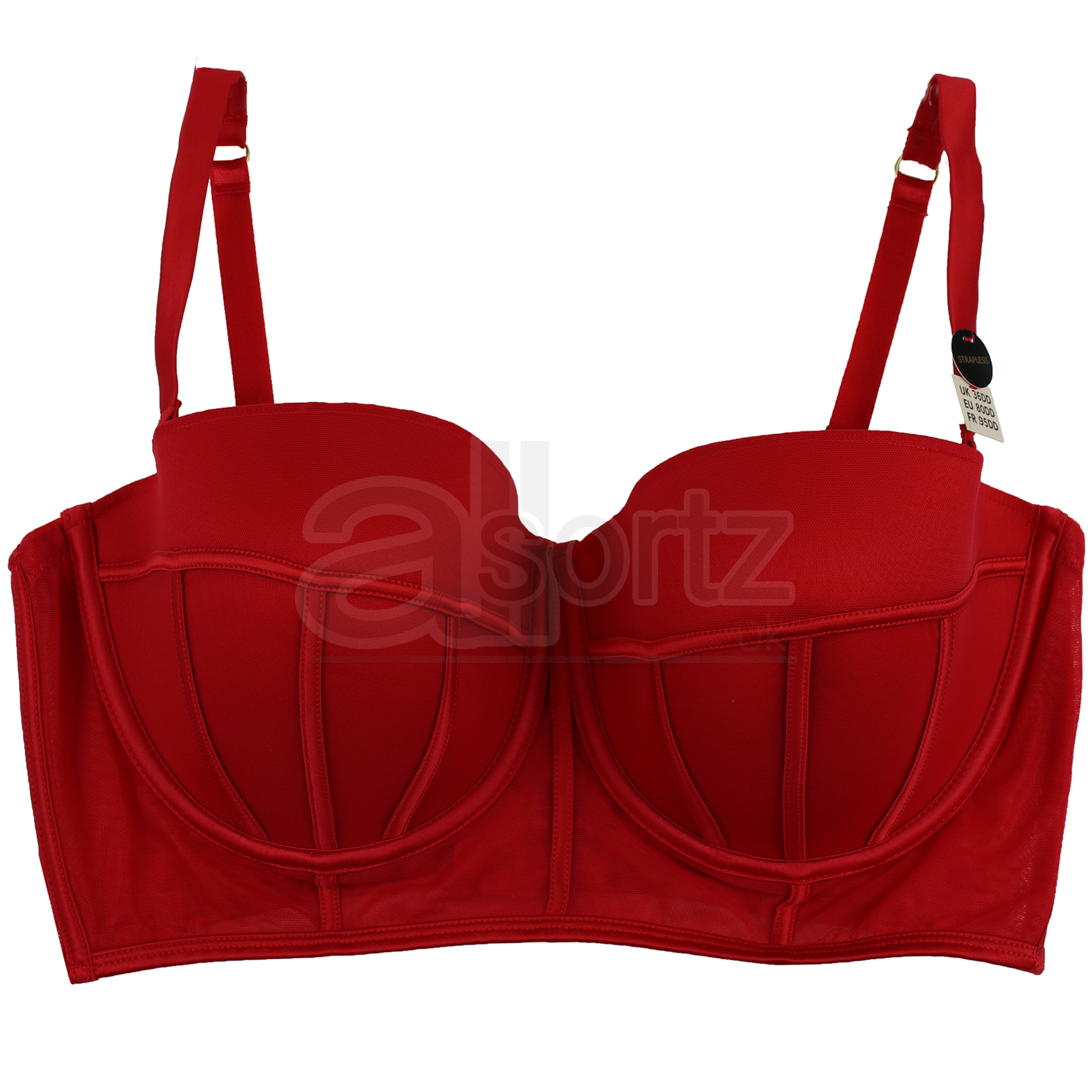 Strapless Balconette Bra - Red - Ladies
